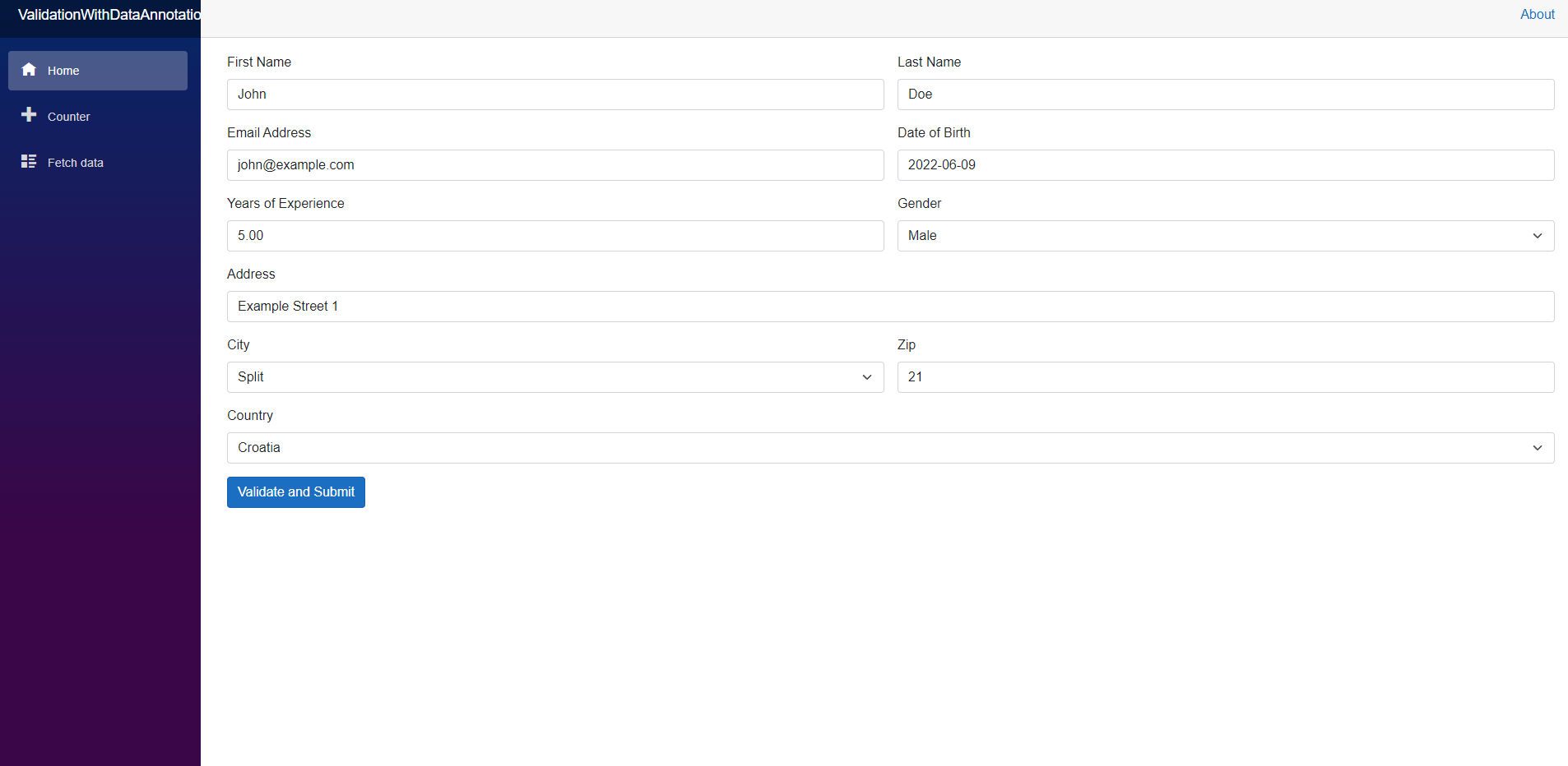 Form Validation Opened